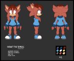  afrosoricid anthro clothing conditional_dnp fan_character female fingerless_gloves footwear front_view fur gloves hair handwear hi_res kayla-na mammal model_sheet piercing rear_view red_fur red_hair shoes side_view smile solo sonic_(series) sweater tenrec topwear widget_the_tenrec 
