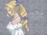 1girl blonde_hair blue_eyes breasts celes_chere closed_mouth commentary_request dress earrings final_fantasy final_fantasy_vi jewelry long_hair nashi_beni solo 