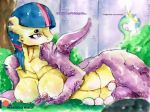  absurd_res anthro breasts duo equid equine female friendship_is_magic hi_res horse lamia mammal mashiromiku my_little_pony painting_(artwork) pony reptile scalie snake solo_focus traditional_media_(artwork) twilight_sparkle_(mlp) watercolor_(artwork) 