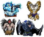  animal_humanoid aokmaidu avian bane_(dc) batman batman_(series) batman_vs._teenage_mutant_ninja_turtles bird chiropteran clothing corvid corvus_(genus) crow dc_comics felid fur hi_res humanoid ice jaguar male mammal mask mr._freeze muscular pantherine polar_bear red_eyes scarecrow_(dc) slightly_chubby spots torn_clothing ursid ursine white_fur yellow_eyes yellow_fur 