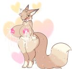  areola big_breasts blush bodily_fluids breasts canid canine ear_tuft female fennec fluffy fluffy_tail fox gina_addams gradient_background hair hi_res huge_breasts lactating long_tail mammal milk nipples nude open_mouth pink_areola pink_nipples pussy simple_background solo surprise tehbuttercookie thick_tail thick_thighs tuft wide_hips yellow_eyes 