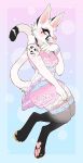  2019 anthro citrinelle clothed clothing digital_media_(artwork) domestic_cat felid feline felis female hi_res looking_at_viewer mammal open_mouth pink_eyes simple_background solo teeth tongue 