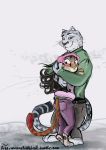  absurd_res colored_fur felid feline hi_res hug leopardus mammal murlik ocelot original_characters pantherine paws snow snow_leopard winter 