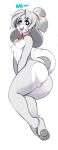  2019 absurd_res animal_crossing anthro blush blush_stickers bodily_fluids breasts butt canid canine canis dakimakura_design domestic_dog female fur genital_fluids hair hi_res isabelle_(animal_crossing) mammal nintendo nude open_mouth pussy pussy_juice saliva shih_tzu simple_background sketch solo tongue tongue_out toy_dog tsampikos video_games 