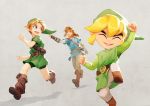  3boys blonde_hair blue_eyes dual_persona gloves hat highres link long_hair looking_at_viewer male_focus multiple_boys niko_geyer open_mouth pointy_ears short_hair simple_background smile super_smash_bros. the_legend_of_zelda the_legend_of_zelda:_breath_of_the_wild the_legend_of_zelda:_majora&#039;s_mask the_legend_of_zelda:_ocarina_of_time the_legend_of_zelda:_the_wind_waker toon_link tunic young_link 