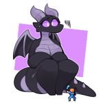 1:1 anthro big_breasts breasts dragon duo ender_dragon female hi_res human kiwihermit macro mammal minecraft nude reptile scalie size_difference thick_thighs video_games wide_hips 