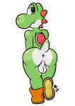  absurd_res alpha_channel anthro anus backsack balls boots clothing footwear hi_res looking_at_viewer looking_back male mario_bros nintendo shoes signature simple_background solo standing transparent_background video_games yoshi 