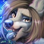  1:1 2019 anthro brat canid canine chai_(kingschoolyou) digital_media_(artwork) female fur hi_res looking_at_viewer mammal simple_background sorafoxyteils tongue 