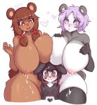  ambiguous_gender anthro big_breasts blush bodily_fluids breast_squish breasts breasts_frottage female giant_panda hi_res huge_breasts ken_ashcorp kenny_(kenashcorp) lactating larger_female luxurias mammal milk nude open_mouth pussy size_difference squish thick_thighs ursid wide_hips young 