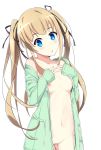  araragikoyomis breast_hold breasts nipples no_bra nopan open_shirt pussy saenai_heroine_no_sodatekata sawamura_spencer_eriri 