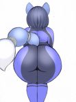  big_butt blue_hair butt canid canine clothing colored_sketch dipstick_tail female fox hair krystal mammal multicolored_tail nintendo omegasunburst skinsuit star_fox tailband tight_clothing video_games 