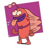  1:1 anglerfish bodily_fluids bow_tie derp_eyes fish gesture glow_fish_(spongebob) hi_res inklingbear_(artist) male marine nickelodeon pink_eyes pink_skin pointing pointing_at_self saliva spongebob_squarepants tongue tongue_out 