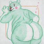  1:1 anthro azumaril breasts butt female mammal overweight sagging_breast solo traditional_media_(artwork) ursid wide_hips 