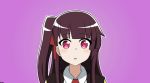  1girl animated animated_gif bangs blush closed_eyes closed_mouth embarrassed eyebrows_visible_through_hair full-face_blush girls_frontline long_hair looking_at_viewer one_side_up parody purple_background purple_eyes purple_hair solo steam wa2000_(girls_frontline) zentaiteki_ni_sensation 