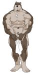  2018 5_fingers abs anthro biceps canine digital_media_(artwork) fur kemono male mammal muscular muscular_male nipples solo syukapong 