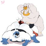  1:1 2019 animated asgore_dreemurr belly big_belly big_butt big_dom_small_sub bobthetanuki body_hair bulge butt clothing deltarune group group_sex king_spade male overweight rudolph_holiday sex simple_background size_difference threesome undertale underwear video_games 
