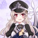  1girl armor blush corrin_(fire_emblem) corrin_(fire_emblem)_(female) dragon_tail fire_emblem fire_emblem_fates fire_emblem_heroes hat highres long_hair open_mouth red_eyes solo tail upper_body white_hair zero-theme 