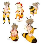  2019 4_breasts animal_humanoid arthropod arthropod_humanoid balls bee_humanoid blonde_hair blue_eyes blush breasts butt duo female gynomorph hair hand_on_breast hi_res honey humanoid hymenopteran hymenopteran_humanoid insect insect_humanoid intersex kneeling multi_arm multi_breast multi_limb navel nipple_suck nipples nude open_mouth penis pussy rear_view simple_background smile standing sucking surprise tf-witch tongue tongue_out transformation wand white_background 