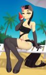  absurd_res anthro beach breasts clothing equid equine female food fruit hi_res hooves horse looking_at_viewer mammal melon my_little_pony pewas plant playful pony seaside solo summer swimwear tongue watermelon wide_hips 