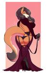  anthro breasts butt canid canine clothing female garter_straps hi_res lavenderpandy looking_back makeup mammal smile solo standing underwear 