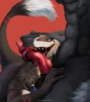  2019 anthro balls duo erection fellatio fur hi_res lynxwolf male mammal nude oral penile penis sergal sex tongue 