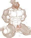  2019 anthro balls barazoku cartuja censored epic7 eyebrows eyewear goggles hi_res humanoid_penis kemono male muscular muscular_male nipples penis solo wasp_(artist) 