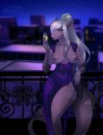  aerhan alcohol andytakker armwear beverage breasts champagne city cleavage clothed clothing discovery_channel dress elbow_gloves female fish gloves hair handwear hi_res hourglass looking_at_viewer marine night nipples shark shark_week slit_dress smile solo sparkles white_hair wide_hips 