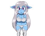  5:4 big_breasts bra breasts cleavage clothed clothing female hair humanoid league_of_legends legwear poppy_(lol) riot_games short_stack simple_background sleepingpowder solo underwear video_games yordle 