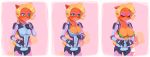  2019 anthro bandicoot big_breasts black_clothing black_nose blonde_hair blue_clothing blush bodysuit bra braided_hair breasts cleavage clothed clothing coco_bandicoot collar comic crash_bandicoot_(series) curled_hair detailed_background digital_media_(artwork) duo eyelashes eyes_closed eyeshadow female from_behind_(disambiguation) fur gloves green_bra green_clothing green_eyes green_underwear hair hairbraid handwear hi_res kempferzero knee_pads lidded_eyes lipstick long_hair looking_at_viewer makeup mammal marsupial mischievous multicolored_clothing naughty_dog open_mouth orange_fur overalls pink_clothing ponytail shirt shoulder_pads simple_background skinsuit smile sony_corporation sony_interactive_entertainment standing t-shirt tawna_bandicoot tight_clothing topwear underwear undressing unzipping video_games white_clothing white_shirt white_topwear 
