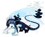  2019 absurd_res alpha_channel blue_eyes dragon feral fur furred_dragon hi_res nashiholy paws simple_background standing transparent_background white_fur yellow_eyes 