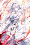  dress fate/grand_order jeanne_d&#039;arc jeanne_d&#039;arc_(alter)_(fate) kousaki_rui wedding_dress 