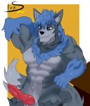 barazoku bluerain canid canine canis hi_res knot male mammal muscular penis slux solo wolf 
