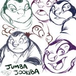  1:1 2014 4_eyes alien character_name clothed clothing deejayhan disney half-closed_eyes jumba_jookiba kweltikwan lilo_and_stitch looking_aside male multi_eye open_mouth open_smile signature sketch sketch_page smile solo 