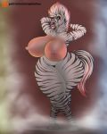  anthro bbd big_breasts breasts curvaceous equid equine female hands_behind_head hi_res huge_breasts lips mammal nipples nude smile solo standing thick_lips thick_thighs zebra 