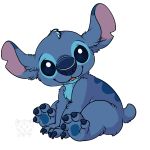  1:1 2014 4_toes alien alpha_channel back_markings blue_claws blue_eyes blue_fur blue_nose blue_pawpads brevity chest_tuft claws digital_media_(artwork) disney experiment_(lilo_and_stitch) fluffy fur head_tuft lilo_and_stitch looking_at_viewer markings notched_ear open_mouth open_smile pawpads simple_background small_tail smile solo stitch_(lilo_and_stitch) toes transparent_background tuft watermark 