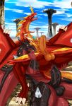  2019 bakugan balls bodily_fluids butt cum digital_media_(artwork) drago_(bakugan) dragon duo erection genital_fluids helios hi_res horn male male/male mammal muscular muscular_male nude open_mouth penis scalie sellon sex smile teeth tongue wings 