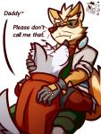  canid canine canis duo eyewear fox fox_mccloud hi_res hug male male/male mammal nintendo star_fox sunglasses text ventkazemaru video_games whiskers wolf wolf_o&#039;donnell 