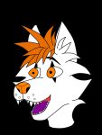  black_background canid canine clown digital_media_(artwork) fox fur hair hi_res jack-o jack-o&#039;s_box makeup mammal orange_hair purple_tongue simple_background solo the_horror_in_deckard_town tongue white_fur 