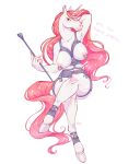  2019 anthro bdsm big_breasts breasts clothing costume digital_media_(artwork) domination equid equine female fiona_(veliot_vail) fur hair horn horse mammal nipples piercing red_hair riding_crop unicorn veliot_vail whip white_fur 