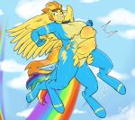 absurd_res accident accidental_vore anthro anthrofied big_breasts breasts chango-tan clothing equid equine eyewear friendship_is_magic goggles hi_res mammal my_little_pony pterippus pussy rainbow rainbow_dash_(mlp) sky spitfire_(mlp) torn_clothing unbirthing uniform vaginal vore wings wonderbolts_(mlp) 