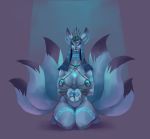  anthro big_breasts breasts canid canine female fox mammal multi_tail nibhaaz solo 