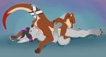  2018 4_toes 69_position balls bodily_fluids brown_eyes brown_fur canid canine canis citrinelle cum cum_in_mouth cum_inside digital_media_(artwork) domestic_dog duo fur genital_fluids lutrine lying male male/male mammal mustelid on_back oral penis sex simple_background toes 