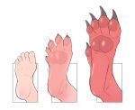  5_toes ambiguous_gender claws dragon feet foot_shot hindpaw human human_to_anthro koopacap mammal pawpads paws sequence soles solo species_transformation toe_claws toes transformation 
