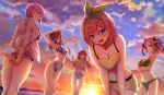  ass bikini breast_hold breasts cleavage go-toubun_no_hanayome headphones nakano_ichika nakano_itsuki nakano_miku nakano_nino nakano_yotsuba open_shirt see_through swimsuit turtler 