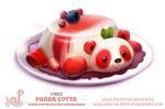  cryptid-creations food food_creature fruit giant_panda mammal plant plate raspberry strawberry ursid 