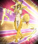  absurd_res adventure anthro blonde_hair breasts felid feline female hair hi_res jojo&#039;s_bizarre_adventure line_art love mammal menacing nude pantherine pussy sady shaded sharperit tiger 