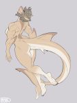  2019 absurd_res anthro breasts brown_hair cleo_(altrue) digital_media_(artwork) female fish hair hi_res marine muscular muscular_female nasusbot nude shark smile solo thick_thighs 