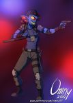  clothing cosplay costume crossover gun mortal_kombat omny87 police ranged_weapon stryker undertale undyne undyne_the_undying video_games weapon 