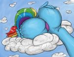  big_butt butt clothing cloud equid equine female feral fetishsketches friendship_is_magic mammal my_little_pony panties pterippus rainbow_dash_(mlp) spread_butt spreading thong underwear wings 