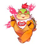  1:1 2019 anthro belly blush bowser_jr. cute_fangs koopa male mario_bros nintendo overweight overweight_male scalie shyybuchi solo video_games 